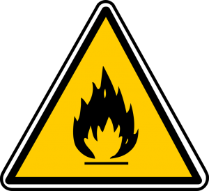 Fire hazard triangle sign