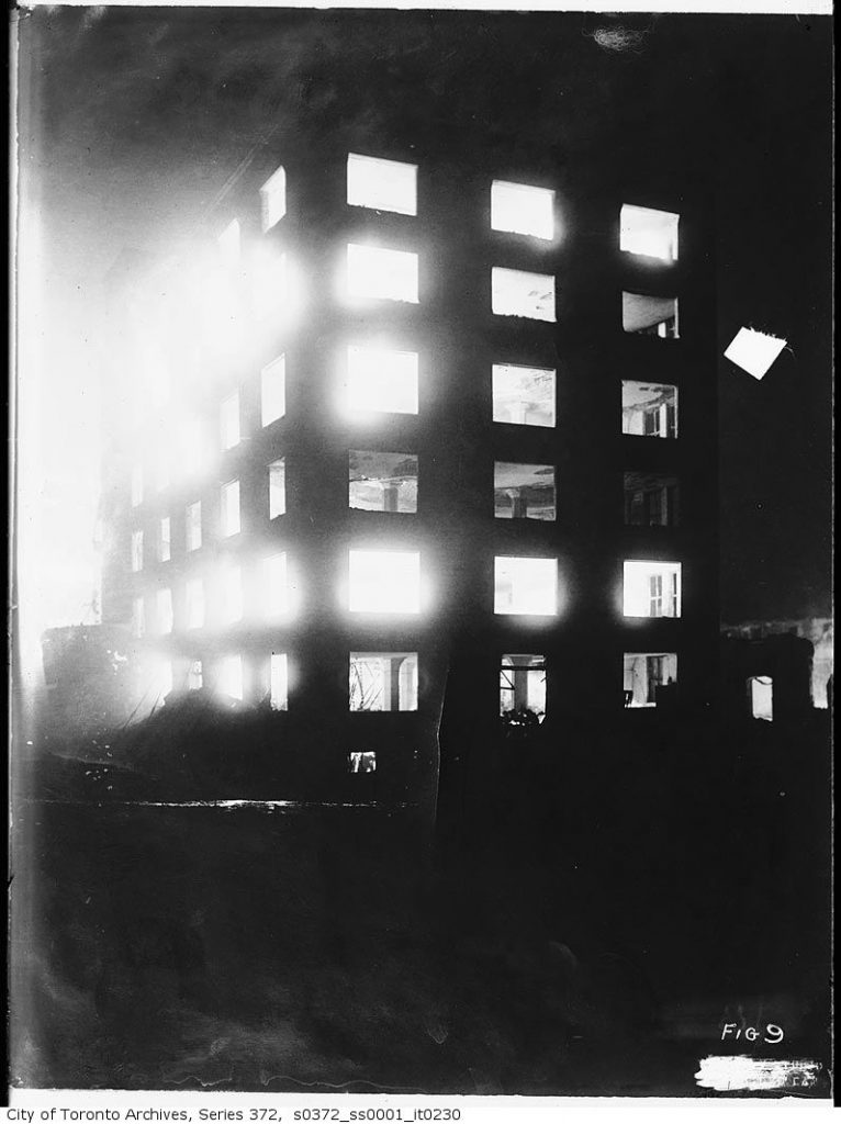 A night view of the devastation. | DustSafetyScience.com