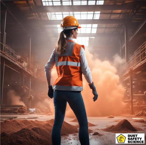 Safety Consultant observing a Combustible Dust Cloud in a Manufacturing Facility