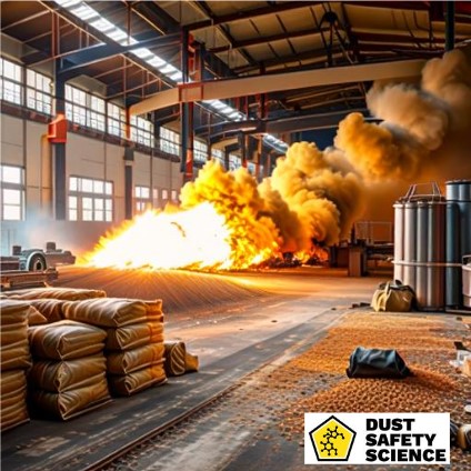 Combustible dust explosion, inside a food processing plant