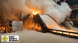 Combustible Dust piles inside an Agriculture Processing Facility