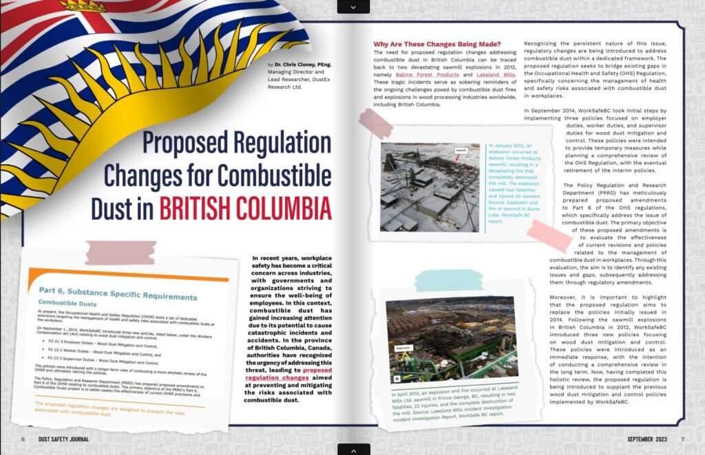 Proposed Regulation Changes for Combustible Dust in British Columbia