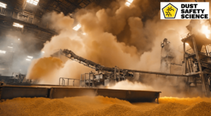 A Combustible Dust Cloud and Combustible Dust in a Grain Processing Facility