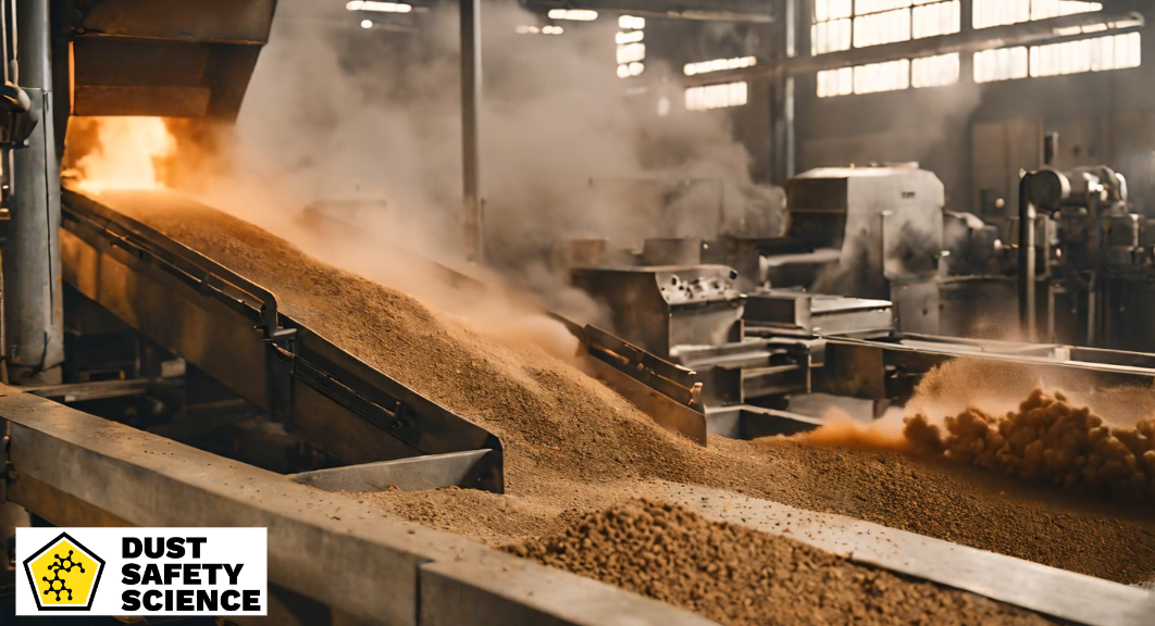 A picture of Dust Forming and Dust Accumulation, in a Manufacturing Facility, causing a Dust Explosion Hazard