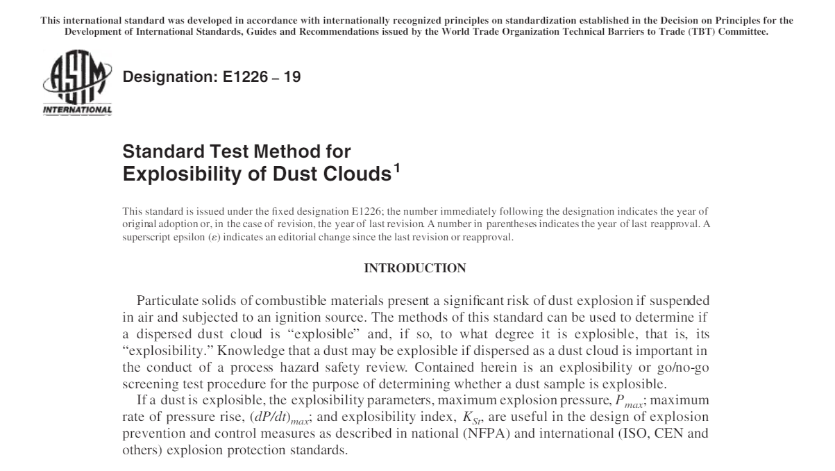 Image Credit: A picture of the ASTM E1226: Standard Test Method for Explosibility of Dust Clouds