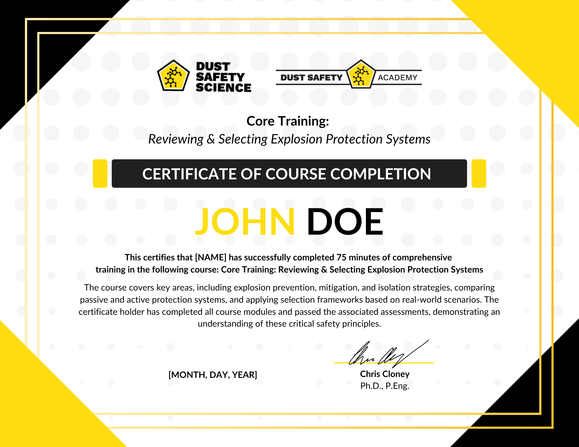 Core Training Reviewing & Selecting Explosion Protection Systems - TEMPLATE